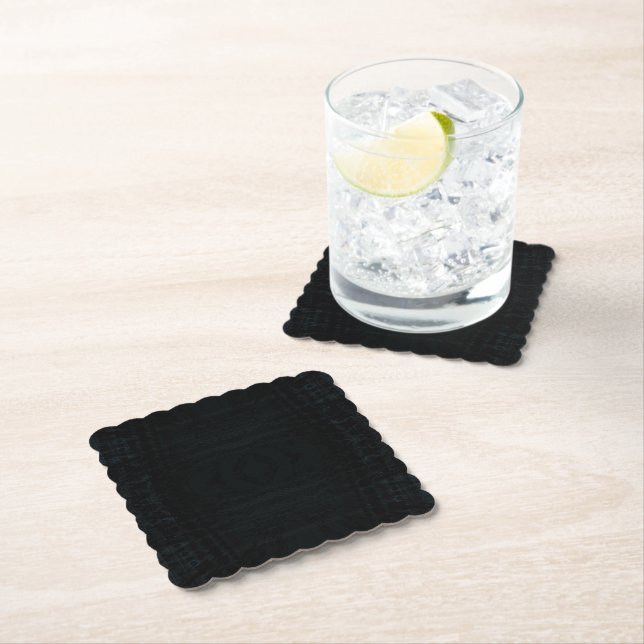 Dessous-de-verre En Papier Acceptation | Texture foncée Shibori (En situation)