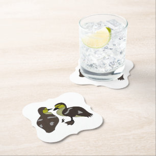 Dessous-de-verre En Papier adorable Twin Baby Duckling Huddling Cartoon