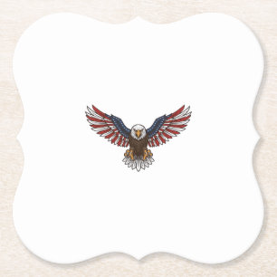Dessous-de-verre En Papier Aigle patriotique gravure vintage vecteur design_1