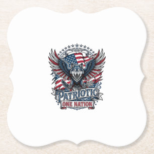 Dessous-de-verre En Papier Aigle Patriotique Loup Hybride Animal Hybride Patr