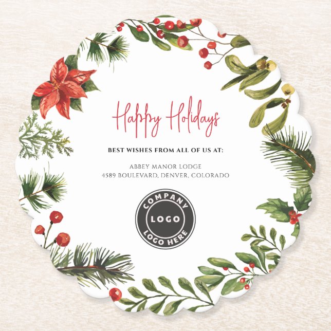 Dessous-de-verre En Papier Ajouter Business Logo Holidays Company Annual Swag (Devant)