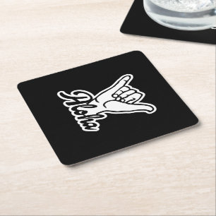 Dessous-de-verre En Papier Aloha Shaka Main, Hang Loose signe