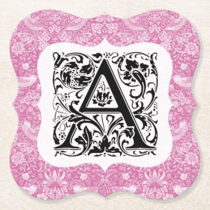 Dessous-de-verre En Papier Alphabet William Morris Strawberry Thief Rose