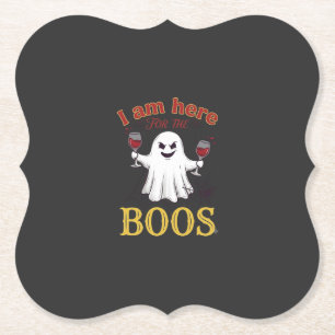 Dessous-de-verre En Papier Am Here Boos Halloween Fantôme Verres à Vin Araign