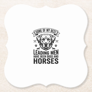 Dessous-de-verre En Papier Amateur de chien cheval vintage conception hommes