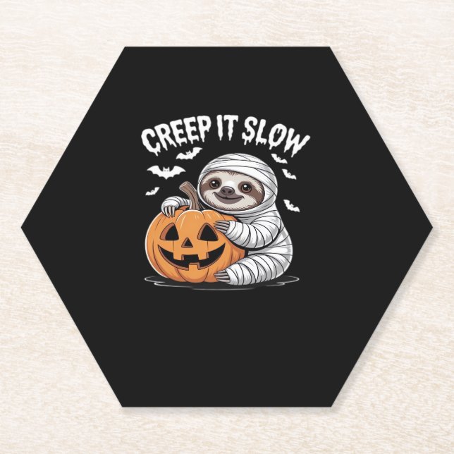 Dessous-de-verre En Papier Amateurs de fentes mignonnes Drôle Halloween Citro (Devant)