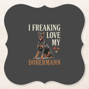 Dessous-de-verre En Papier Amour de Dobermann Amateur de Chien