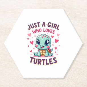 Dessous-de-verre En Papier Amoureux des tortues de reptiles marins Juste une