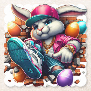 Dessous-de-verre En Papier Amusant hip hop Gangster Bunny Easter Urban Design