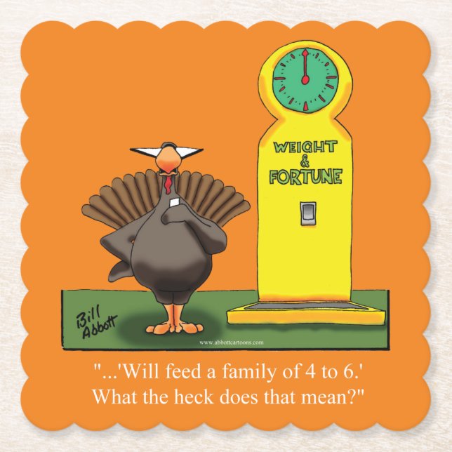 Dessous-de-verre En Papier Amusant Humour de Thanksgiving (Devant)