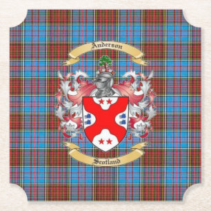 Dessous-de-verre En Papier Anderson Crest w/ Anderson Tartan 6 Coasters