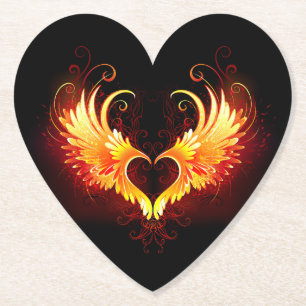 Dessous-de-verre En Papier Angel Fire Heart with Wings