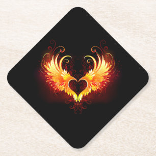Dessous-de-verre En Papier Angel Fire Heart with Wings