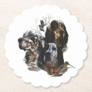 Dessous-de-verre En Papier Anglais Setter, chasse à la bécasse