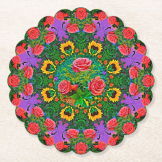 Dessous-de-verre En Papier Anneaux rose rose 4