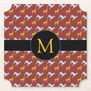 Dessous-de-verre En Papier Année du chien 2018 Zodiac Anniversaire Monogramme