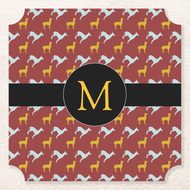 Dessous-de-verre En Papier Année du chien 2018 Zodiac Anniversaire Monogramme (Devant)