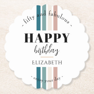 Dessous-de-verre En Papier Anniversaire Design minimaliste aux couleurs paste