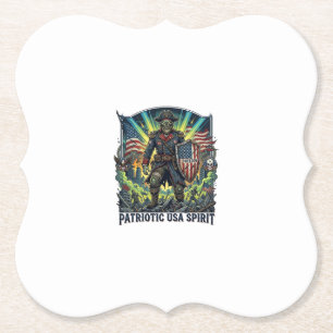 Dessous-de-verre En Papier Apocalypse Zombie Général Zombie Patriotique Patri