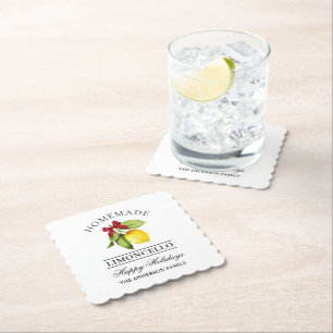 Dessous-de-verre En Papier Aquarelle Citron fait maison vacances Limoncello