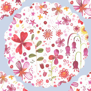 Dessous-de-verre En Papier Aquarelle de fleurs sauvages