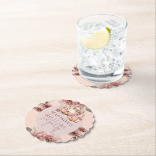 Dessous-de-verre En Papier Aquarelle Douche à thé haute nuptiale personnalisé