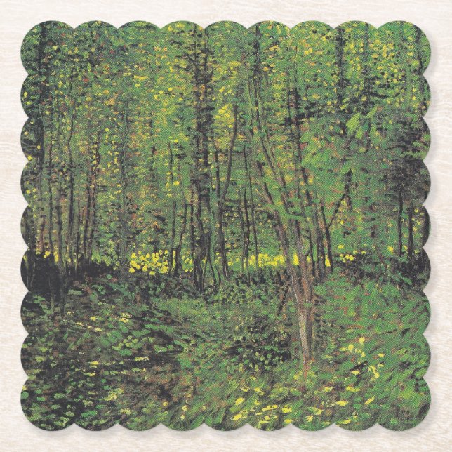Dessous-de-verre En Papier Arbres et sous-bois par Van Gogh (Devant)