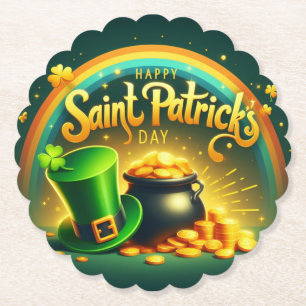 Dessous-de-verre En Papier Arc-en-ciel coloré Saint Patrick's Day