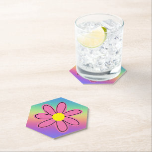 Dessous-de-verre En Papier Arc-en-ciel et Fleur