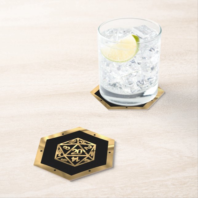 Dessous-de-verre En Papier Argent D20 Crit AF | Jeu de rôle de tableau PNP (En situation)