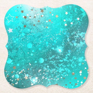 Dessous-de-verre En Papier Arrière - plan à huile Turquoise de la menthe