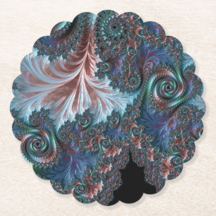 Dessous-de-verre En Papier Art fractal groovy coloré boho hippie Mandelbrot