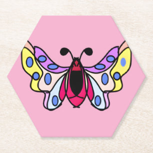 Dessous-de-verre En Papier Art papillon folklorique moderne vibrant personnal