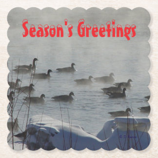 Dessous-de-verre En Papier B49b Canada Geese on Foggy Frozen River Coaster