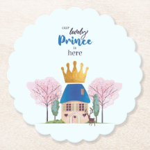 Baby Boy Crowned Blue Gold Fairy Prince Castle