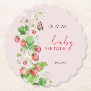 Dessous-de-verre En Papier Baby shower aux fraises