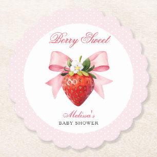 Dessous-de-verre En Papier Baby Shower Coquette Berry Sweet