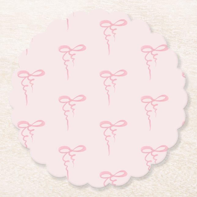 Dessous-de-verre En Papier Baby shower de fille minimaliste motif rose vif (Devant)