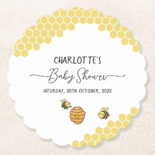 Dessous-de-verre En Papier Baby shower de nid d'abeille mignonne