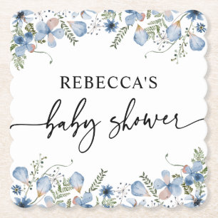 Dessous-de-verre En Papier Baby shower Fleur sauvage Boho Dusty