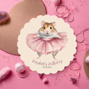 Dessous-de-verre En Papier Ballerina Hamster Girl Anniversaire