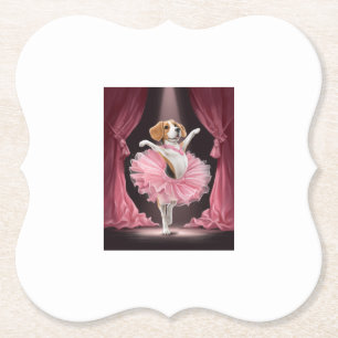 Dessous-de-verre En Papier Ballerine Beagle � Danse de chien drôle