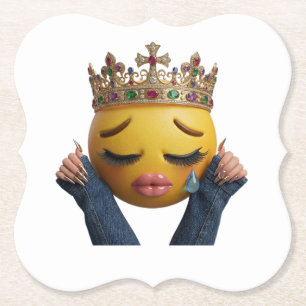 Dessous-de-verre En Papier Ballon de fête Emoji en larmes Sassy - Naissance D
