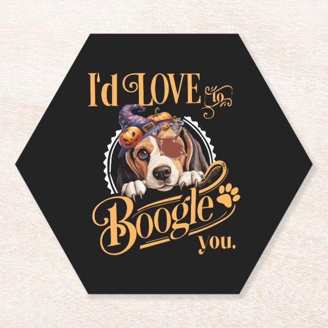 Dessous-de-verre En Papier Beagle Maman Halloween Amoureux des chiens (Devant)