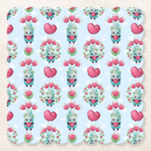 Dessous-de-verre En Papier Beau Floral Mason Jar Hearts Motif