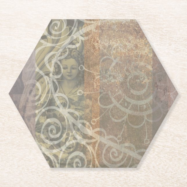Dessous-de-verre En Papier Beau style industriel rouille brun esthétique (Devant)