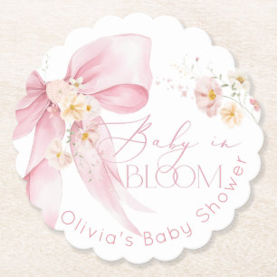 Dessous-de-verre En Papier Bébé fleur sauvage de printemps de la Bow rose en