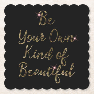 Dessous-de-verre En Papier Belle citation Black Gold
