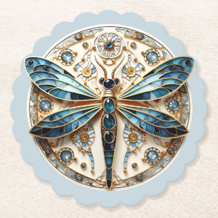 Dessous-de-verre En Papier Belle libellule de verre Art Déco
