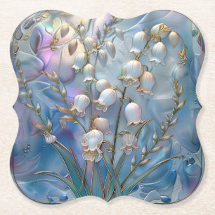 Dessous-de-verre En Papier Belle Lily de Vallée en Verre Iridéssant Embossé